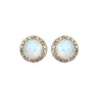 Lab-created Opal And White Sapphire Halo Earrings