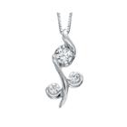 Juno Lucina 1/4 Ct. T.w. Diamond 14k White Gold Flower Pendant Necklace