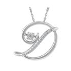 Love In Motion&trade; Diamond-accent Sterling Silver D Pendant Necklace