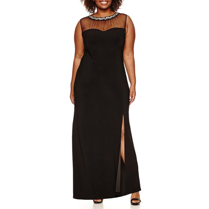 Scarlett Sleeveless Beaded Evening Gown-plus