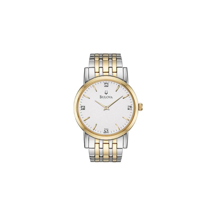Bulova Mens 2-tone Diamond Accent Watch 98d114