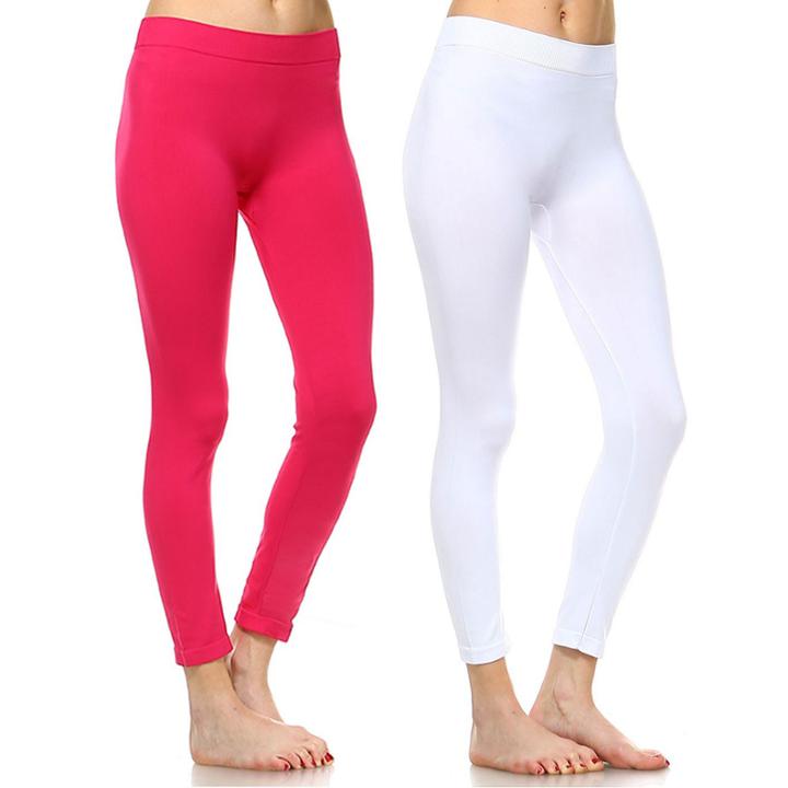 White Mark Solid Skinny Knit Leggings