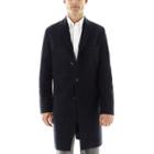 Stafford Navy Herringbone Topcoat