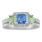 Artcarved Personalized Womens Genuine Multi Color Multi Stone 10k Gold Cocktail Ring