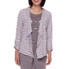 Alfred Dunner Acadia 3/4-sleeve Stripe Layered Top