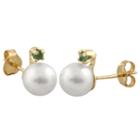 Cultured Akoya Pearls 14k Gold 10mm Round Stud Earrings