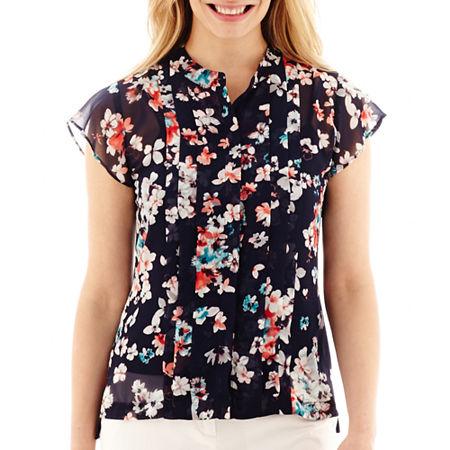 Liz Claiborne Flutter-sleeve Blouse - Petite