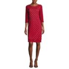 Rn Studio By Ronni Nicole 3/4-sleeve Exposed-zipper Lace Sheath Dress - Petite