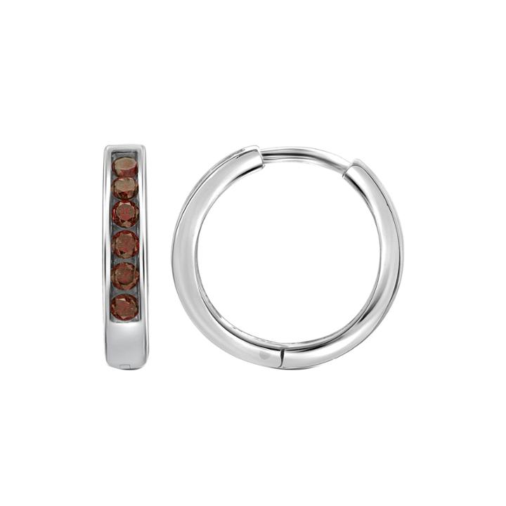 1/4 Ct. T.w. Color-enhanced Red Diamond Sterling Silver Hoop Earrings