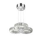 Galaxy 20 Led Light Chrome Finish And Clear Crystal Triple Ring Dimmable Chandelier
