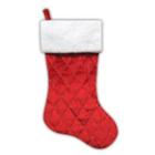 20 Traditional Red Quilted Velveteen Christmas Stocking With White Faux Fur Cuff