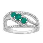 Womens 1/2 Ct. T.w. Green Emerald 10k Gold Cocktail Ring