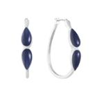 Liz Claiborne Blue 41mm Hoop Earrings