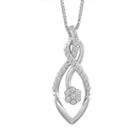 Diamond Blossom Womens 1/7 Ct. T.w. Genuine White Diamond 10k Gold Pendant Necklace