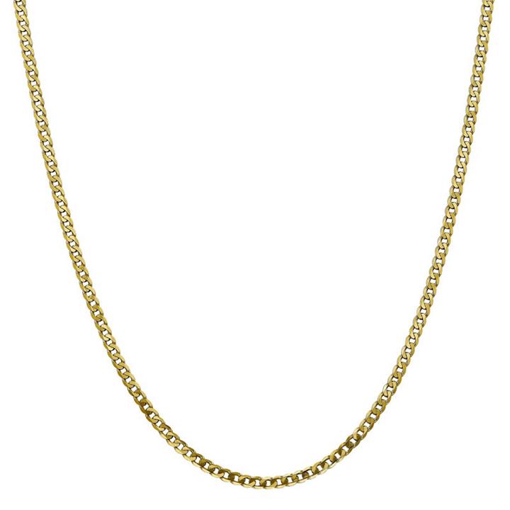 10k Gold Solid Curb 16 Inch Chain Necklace