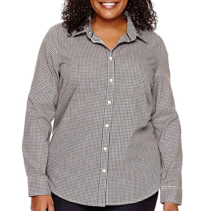 St. John's Bay Wrinkle-free Button-front Shirt