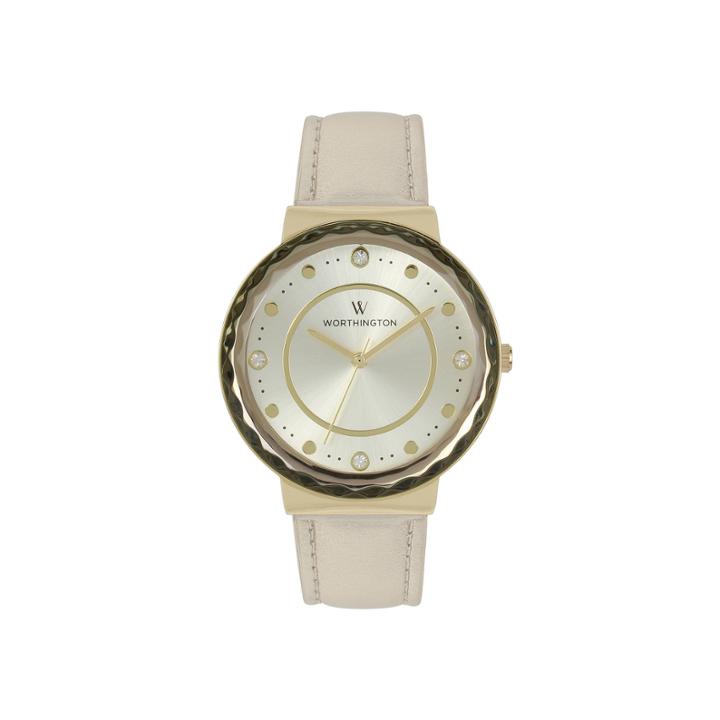 Worthington Womens Gold Tone Bangle Watch-wt00026-01