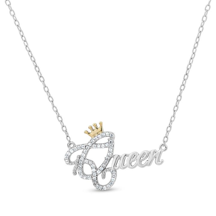 Diamonart Womens 1/2 Ct. T.w. White Cubic Zirconia 18k Gold Over Silver Pendant Necklace