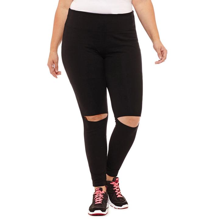 Xersion Slit Knee Knit Leggings-plus