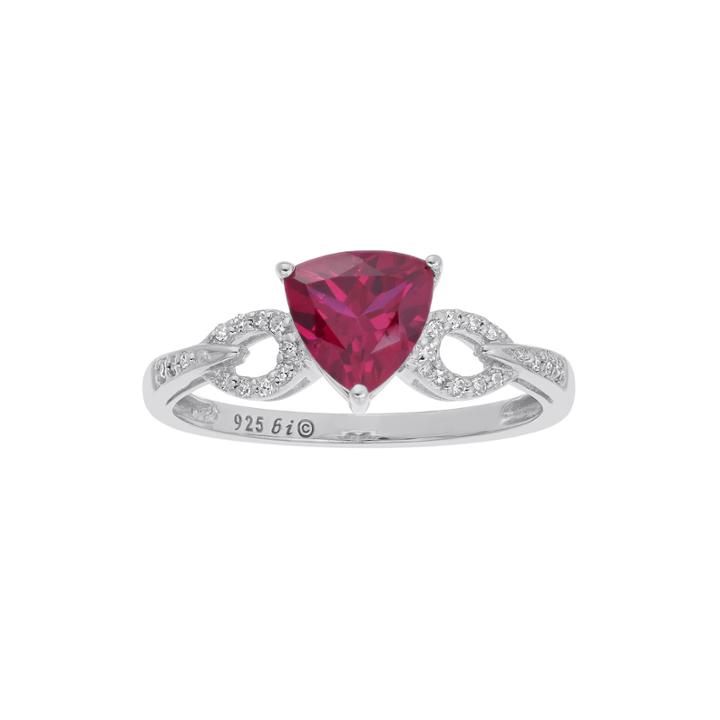 Lab-created Ruby And Diamond-accent Sterling Silver Ring
