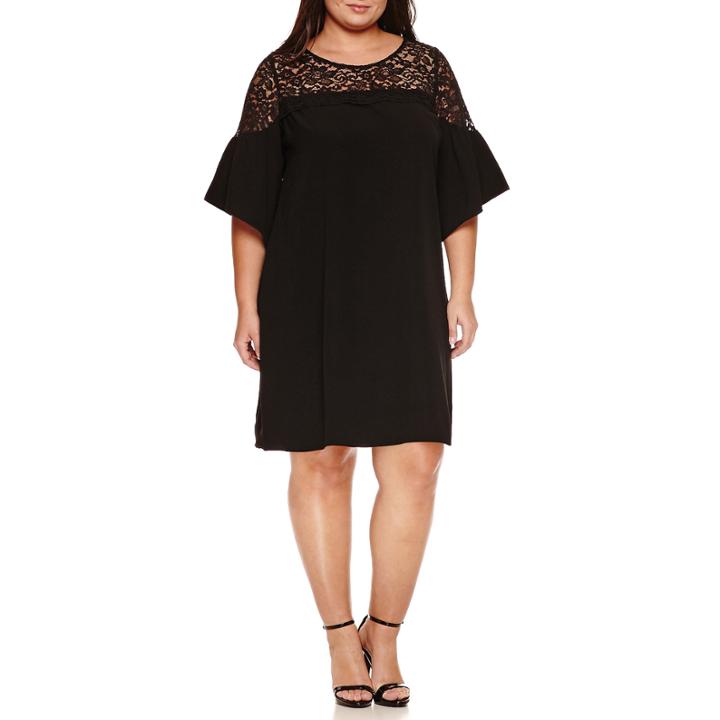 Boutique + 3/4 Sleeve Sheath Dress-plus