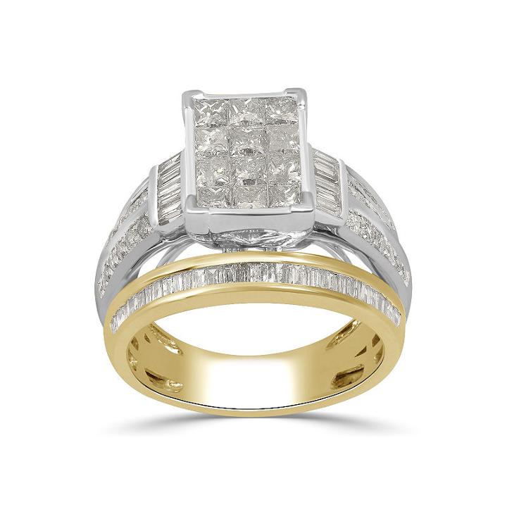 Womens 2 Ct. T.w. Genuine Diamond Engagement Ring