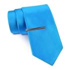Jf J. Ferrar Solid Tie And Tie Bar Set - Slim
