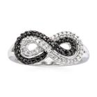 1/5 Ct. T.w. White & Color-enhanced Black Diamond Infinity Ring