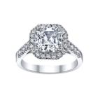 Diamonart Asscher-cut Cubic Zirconia Sterling Silver Ring