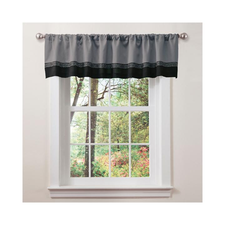 Lush Decor Kyoto Silver/black Valance Single 18x84