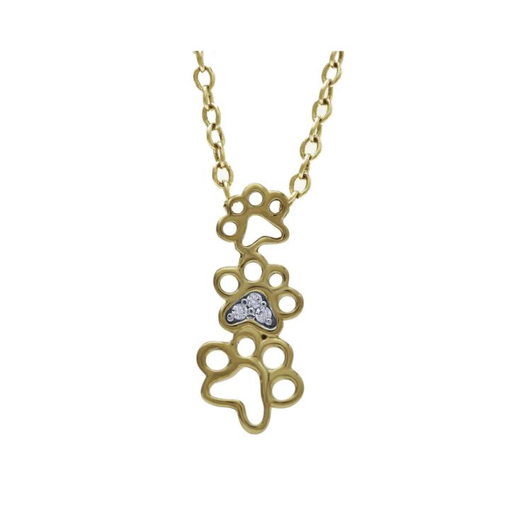Aspca Tender Voices Diamond-accent Paw Pendant Necklace