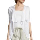 Liz Claiborne Short-sleeve Open Slub Cardigan - Tall