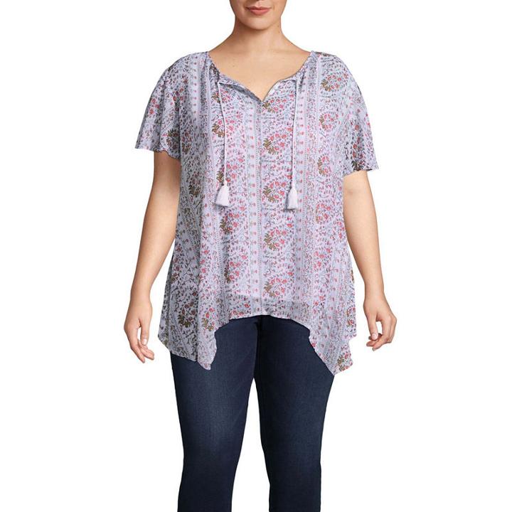 Liz Claiborne Flutter Sleeve Tunic- Plus