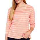 Arizona Long-sleeve Lace-yoke T-shirt - Juniors Plus