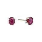 Limited Quantities Oval Lead Glass-filled Ruby Earrings