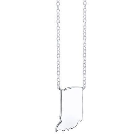 Footnotes Sterling Silver Indiana State Necklace