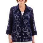 Alfred Dunner American Dream 3/4-sleeve Sailboat Burnout Layered Blouse