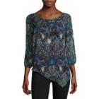 Alyx 3/4-sleeve Asymmetrical Woven Top