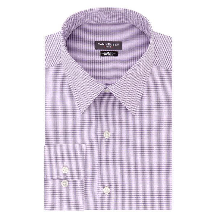Van Heusen Made To Match Long Sleeve Twill Checked Dress Shirt - Slim