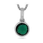 Lab-created Emerald Sterling Silver Pendant Necklace