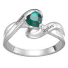 Personalized Womens Cubic Zirconia Multi Color Sterling Silver Cocktail Ring