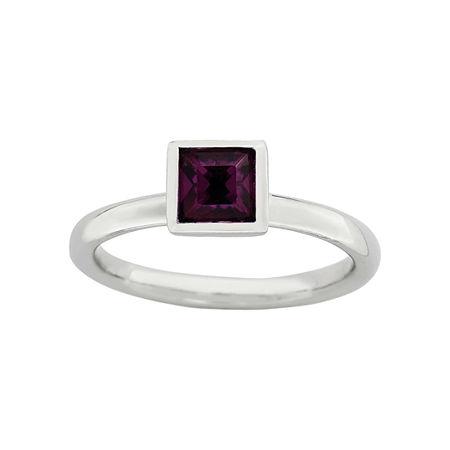 Personally Stackable Sterling Silver February Crystal Ring