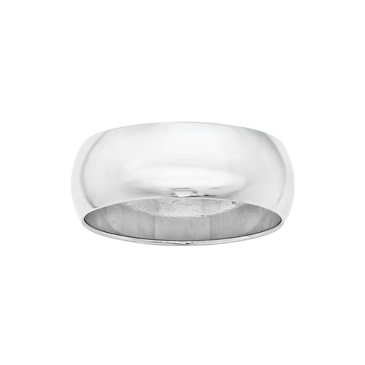 Mens 10k White Gold Half Round Wedding Band
