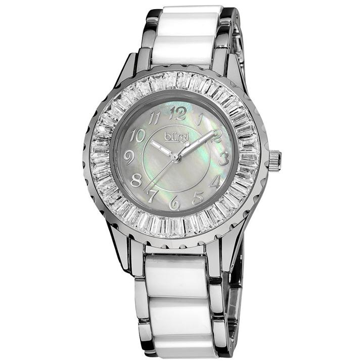 Burgi Womens Silver Tone Strap Watch-b-066wt