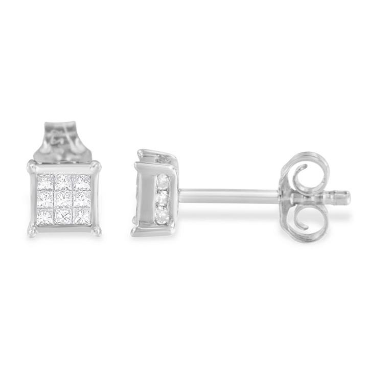 1/3 Ct. T.w. White Diamond Sterling Silver 15mm Stud Earrings