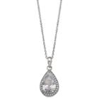 Silver Enchantment Womens Cubic Zirconia Sterling Silver Pendant Necklace