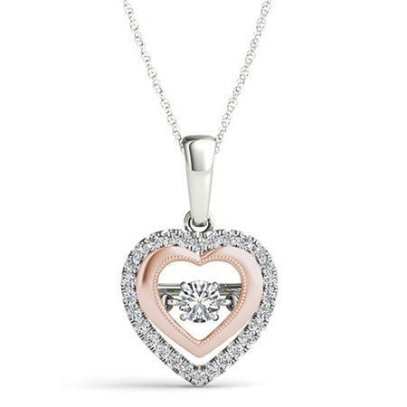 Love In Motion 1/4 Ct. T.w. Diamond Double Heart Pendant Necklace