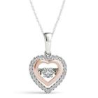 Love In Motion 1/4 Ct. T.w. Diamond Double Heart Pendant Necklace