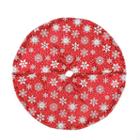 20 Red And White Snowflake Design On Sheer Organza With Silver Glitter Mini Christmas Tree Skirt