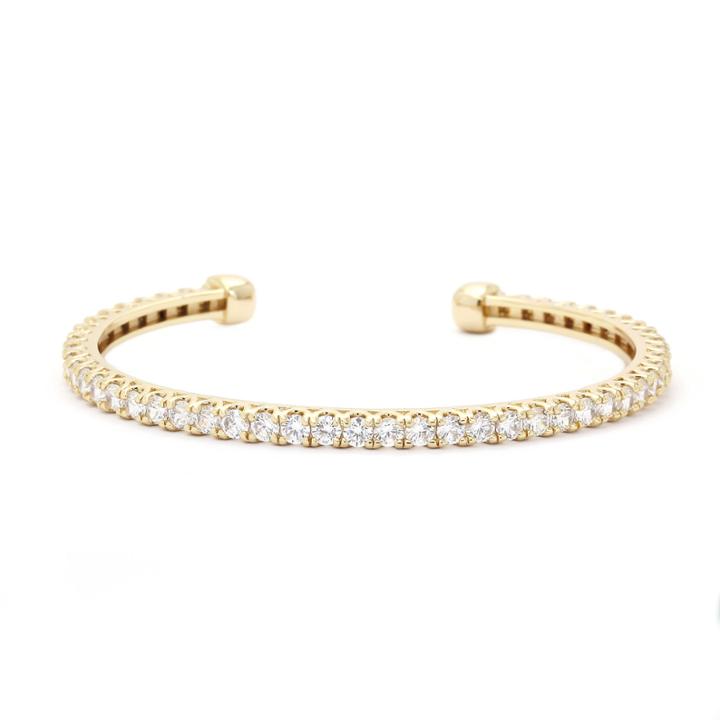 Sparkle Allure Cubic Zirconia Stone Open Band Gold Bracelet